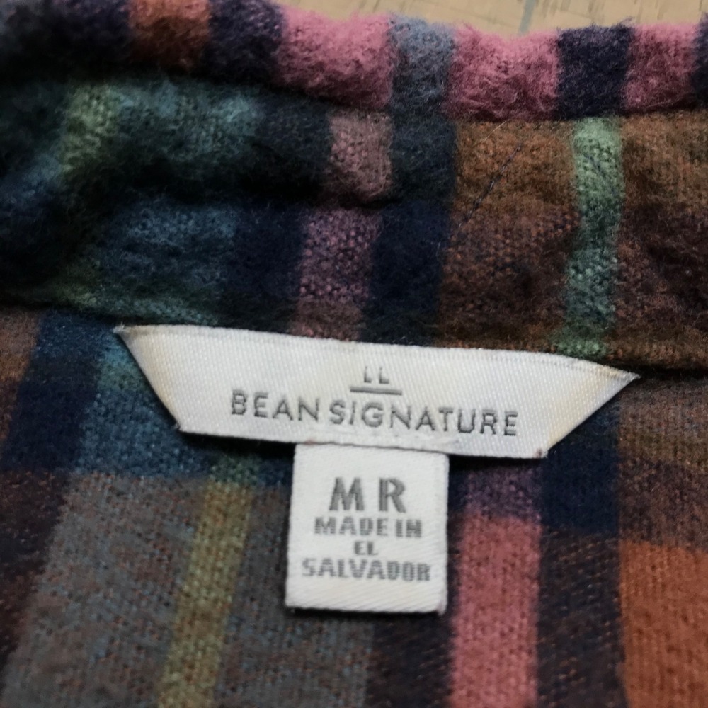 L.L. Bean Chamois Cloth Shirt Womens Size M Pink Plaid Button Up Tunic Cabincore - Picture 3 of 11